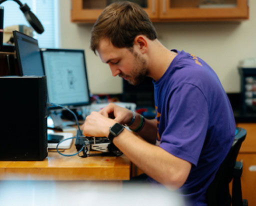 Student working on project.