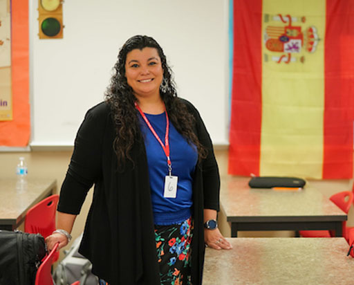 spanish teacher in classroom