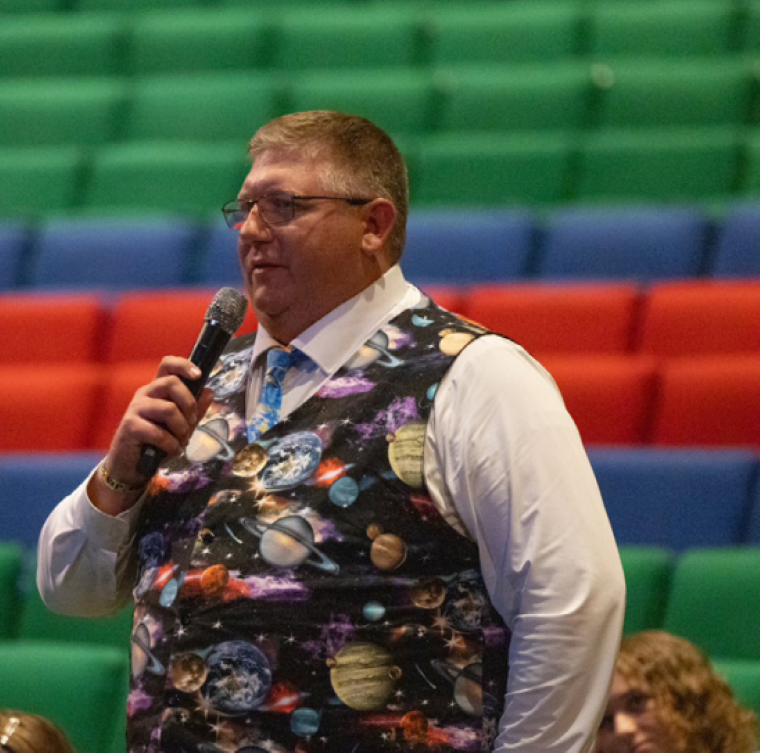 Caleb Christine presenting.