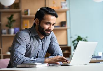 Man working on laptop