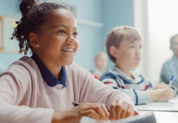 Elementary girl in classroom