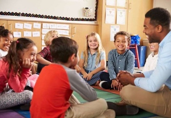 Kids in classroom with teacher