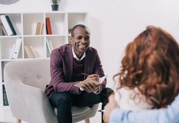 couple talking in relaxed environment