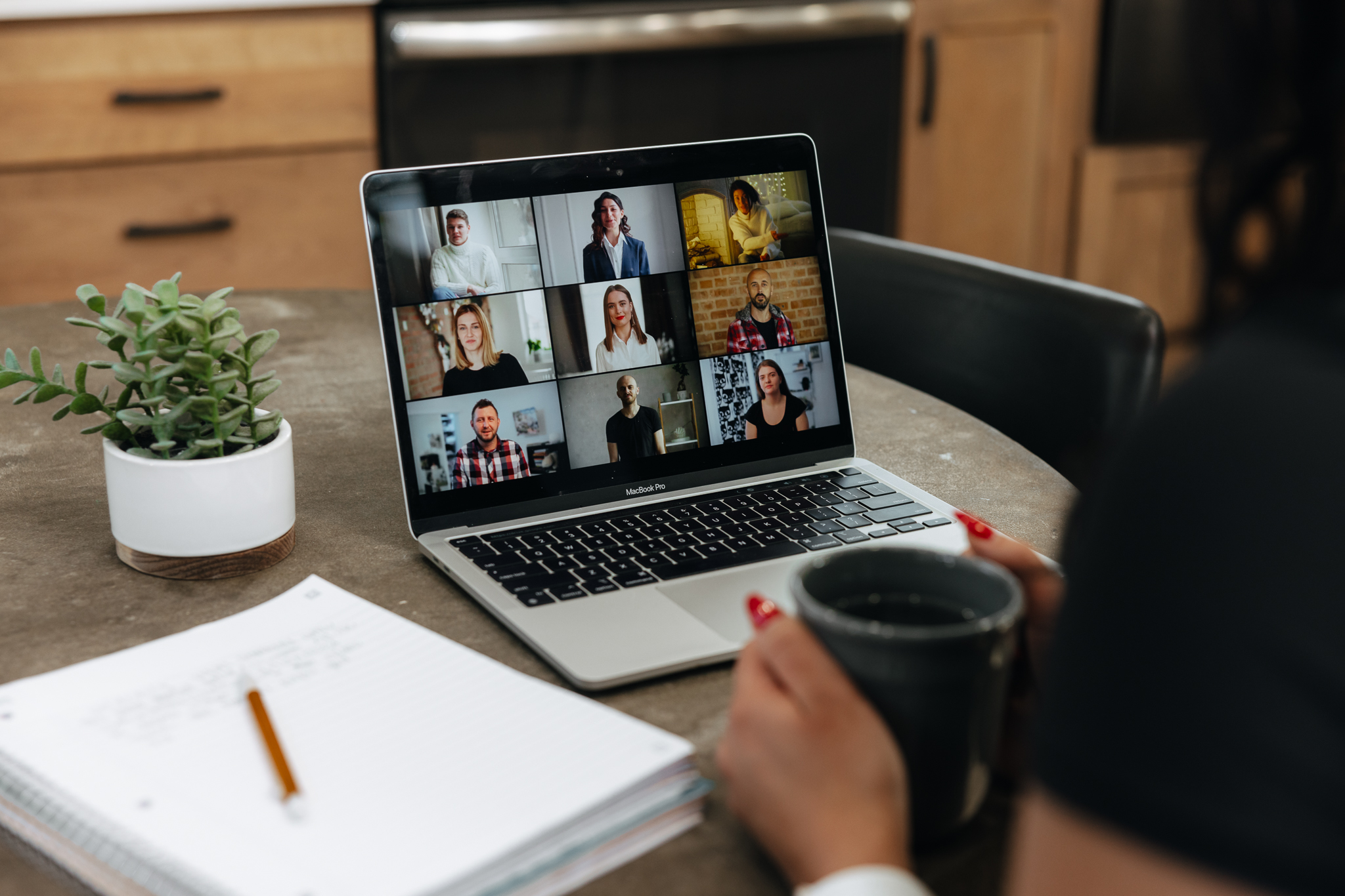 Students meeting online via Zoom