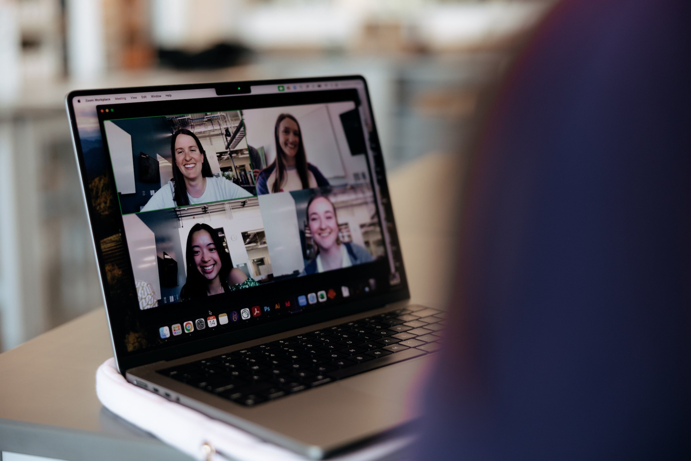 Zoom class on laptop.