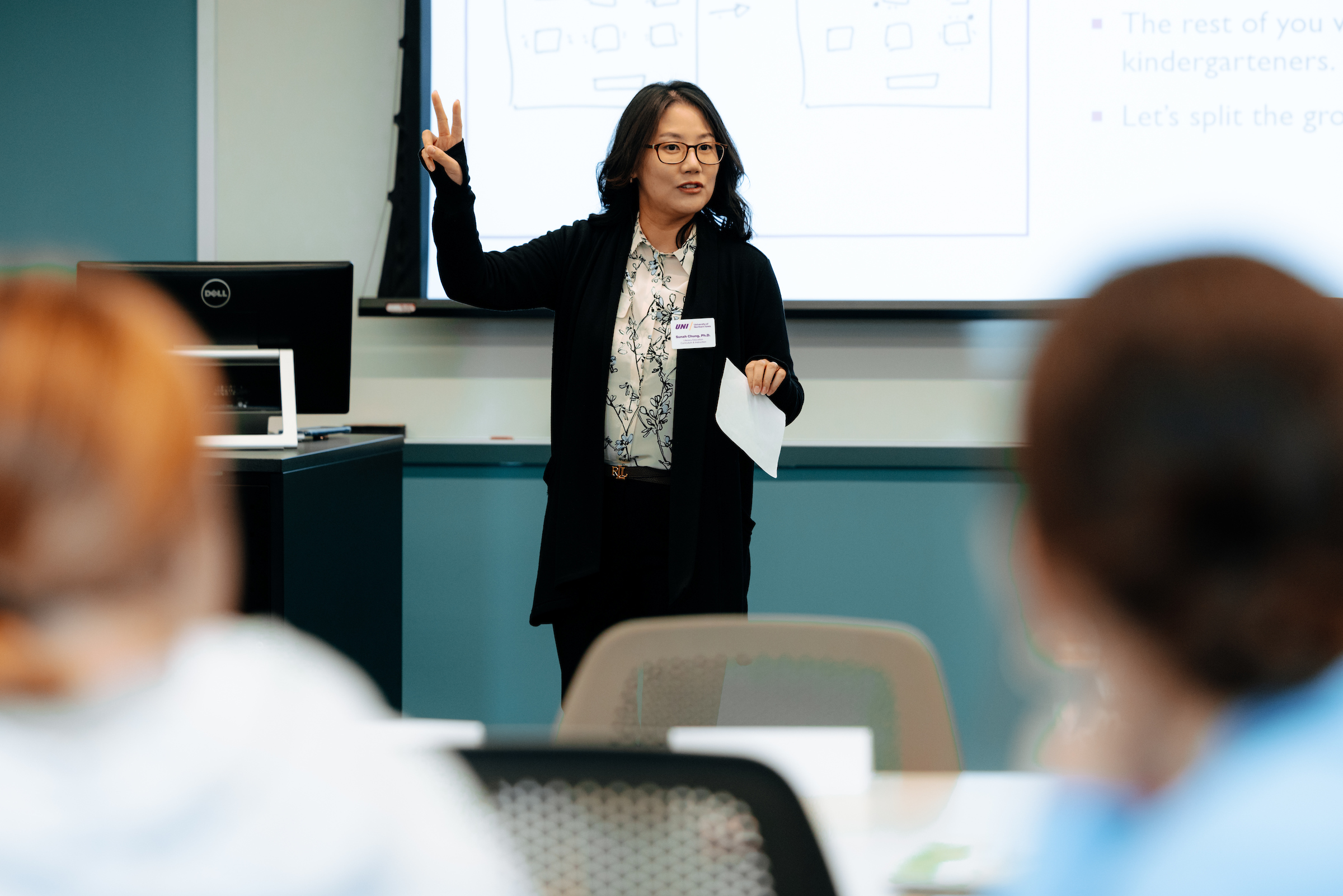 Professor teaching class.