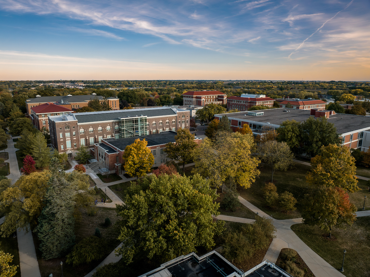 aerial view of the UNI campus