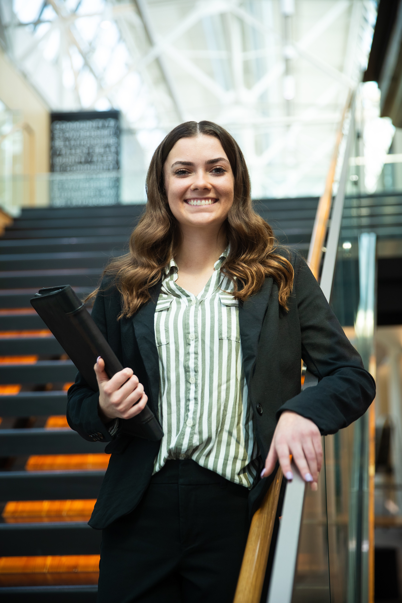 Business lady smiling.