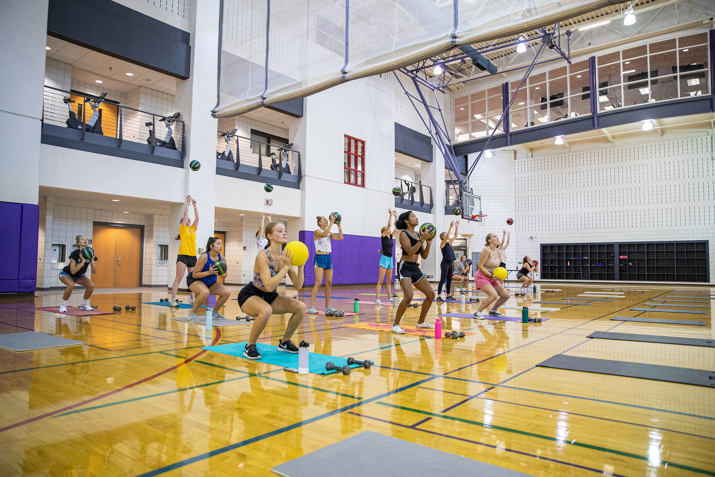 Students in workout class.