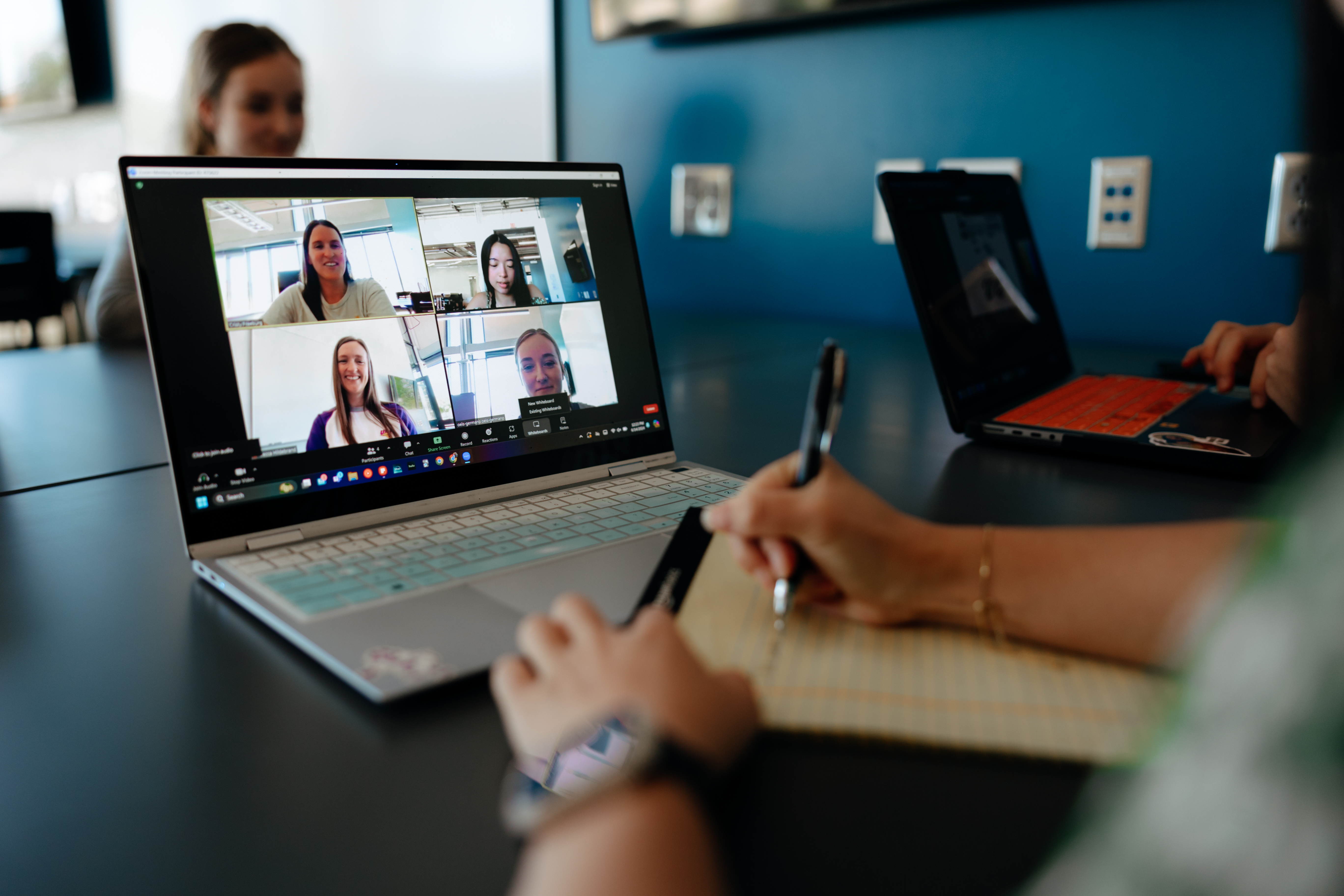 Students meeting online through Zoom