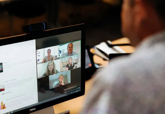 teacher on a zoom call