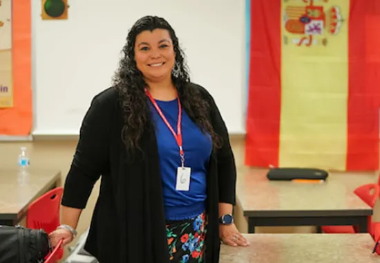 spanish teacher in classroom